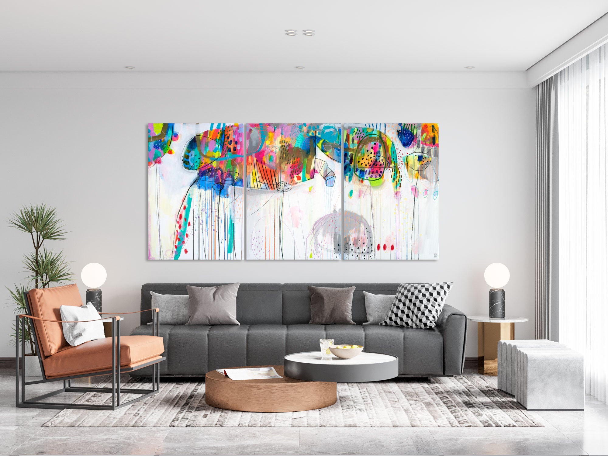 The game of life goes on (triptych) 100x210