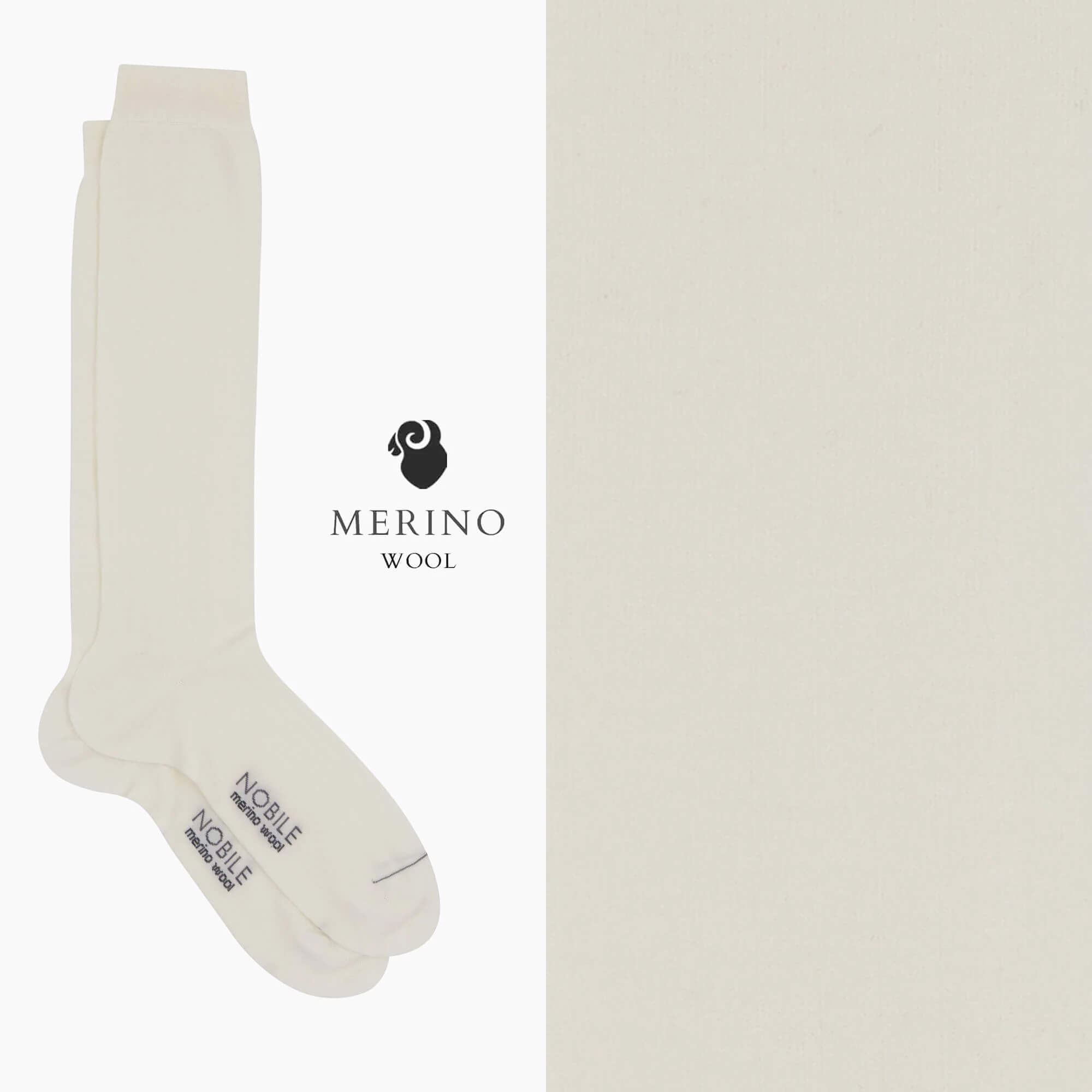 Box of 12 Pairs of Long Merino Wool Socks - Solid Color & Micro Rib