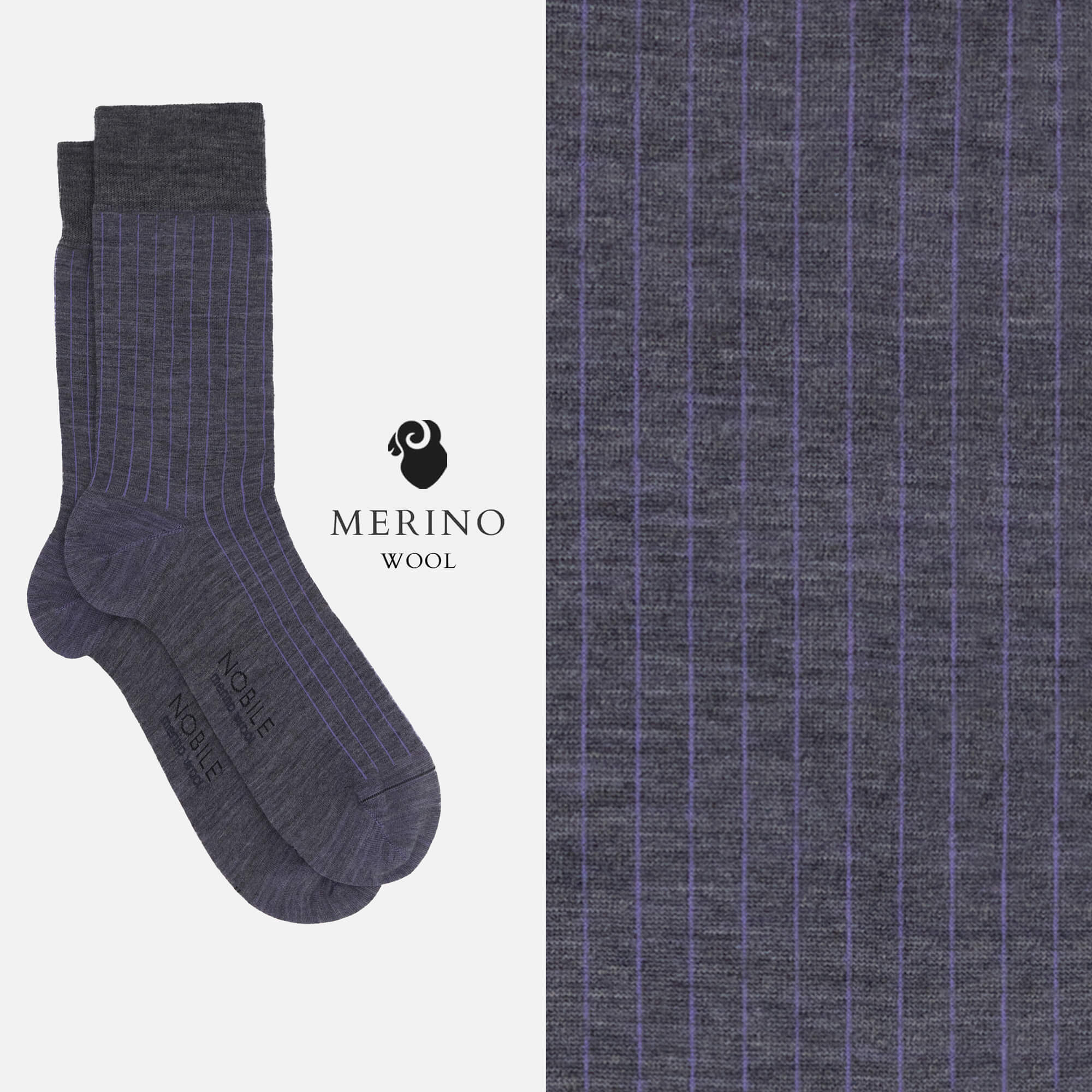 Box of 12 Pairs of Short Merino Wool Socks - Solid Color & Micro Rib