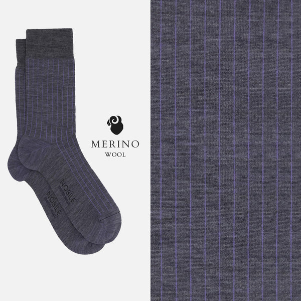 Box of 12 Pairs of Short Merino Wool Socks - Solid Color & Micro Rib