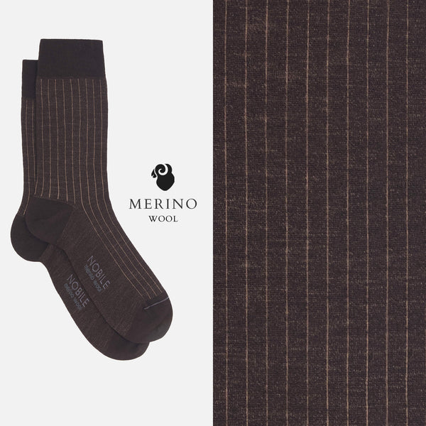 Box of 12 Pairs of Short Merino Wool Socks - Solid Color & Micro Rib