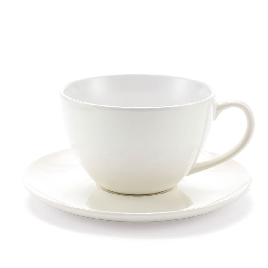 JUMBO MUG - WHITE CUP WITH SAUCER - TOUCH-MEL