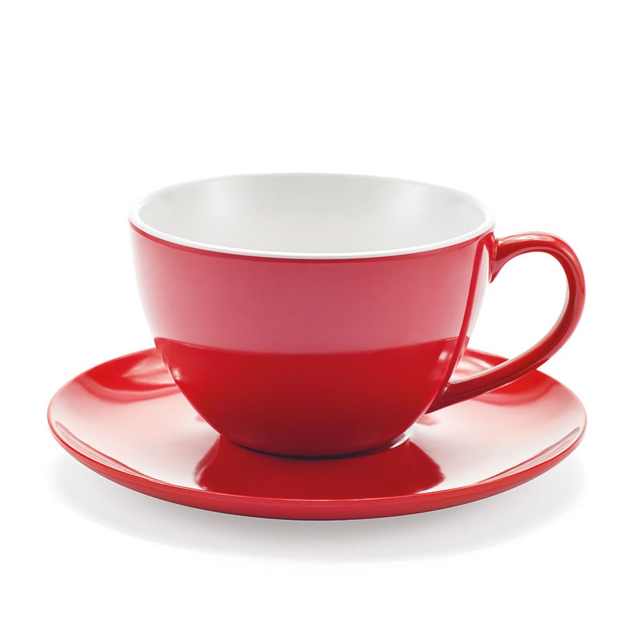 JUMBO MUG - RED CUP WITH SAUCER - TOUCH-MEL