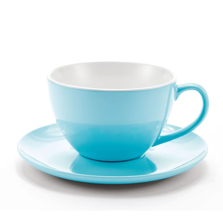 JUMBO MUG - TAZZA Turchese CON SAUCER - TOUCH-MEL