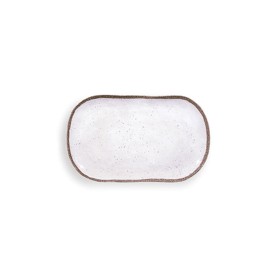 TERRAE WHITE - MEDIUM RECTANGULAR TRAY - TOUCH-MEL