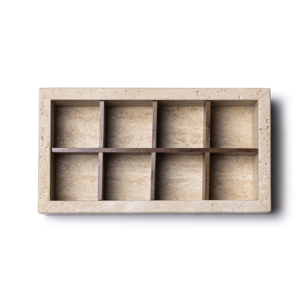 Caja organizadora de travertino 32.5x17.5x8cm