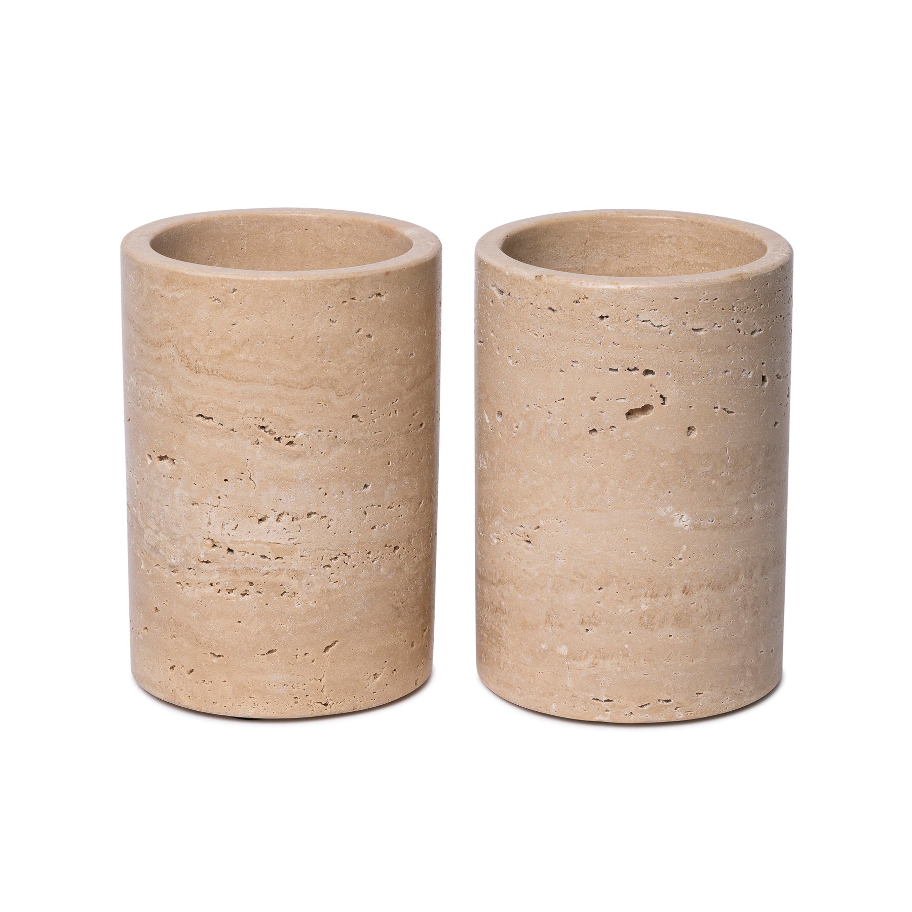Travertine vase/wine cooler Ø12x18cm