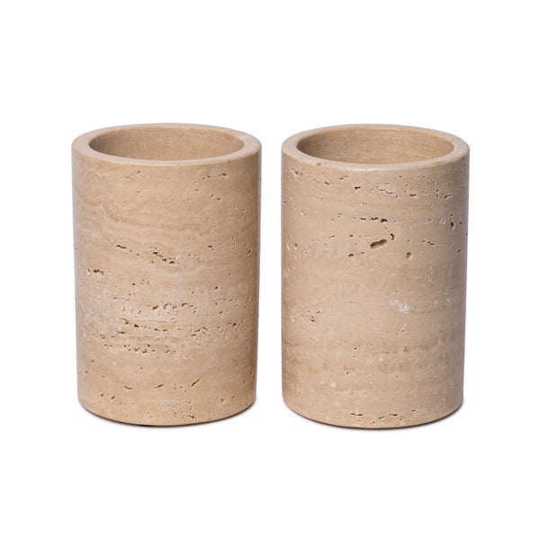 Travertine vase/wine cooler Ø12x18cm