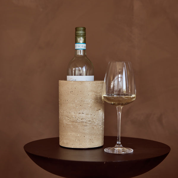 Travertine vase/wine cooler Ø12x18cm
