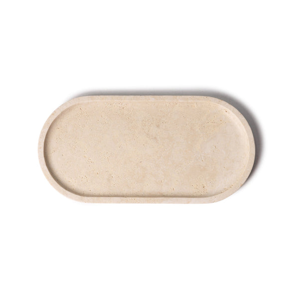 Vassoio ovale in travertino 30x15cm
