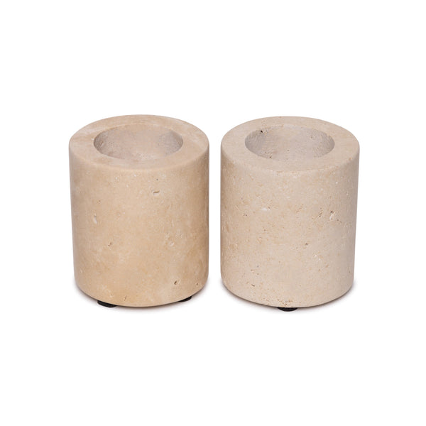Travertine Candle Holder M Ø6x7cm