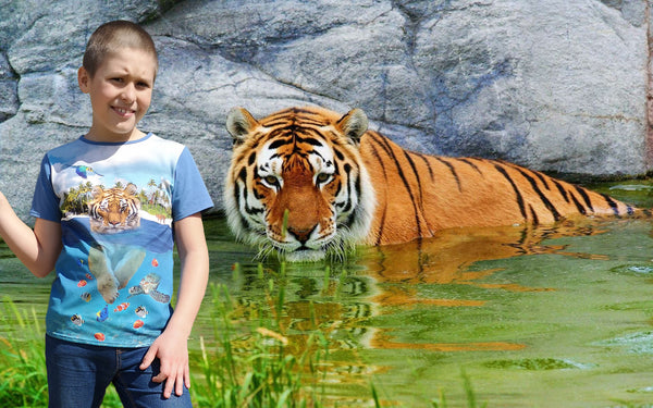 Boys' T-Shirt Floating Tiger IKAB