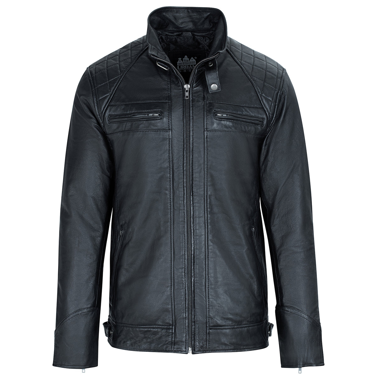 Skimo men's leather jacket black