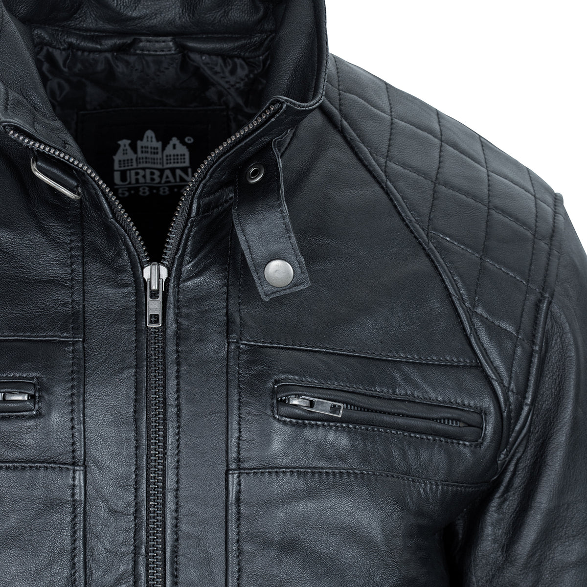 Skimo men's leather jacket black