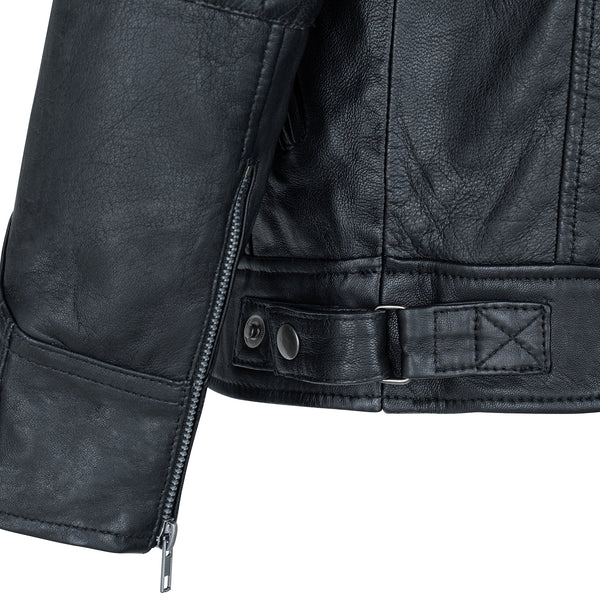 Skimo men's leather jacket black