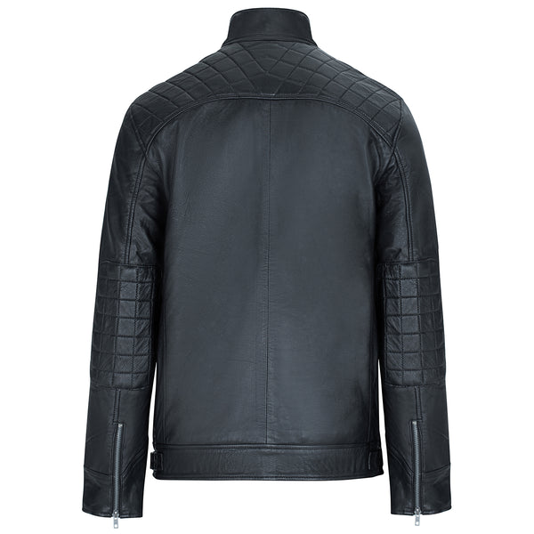 Skimo men's leather jacket black
