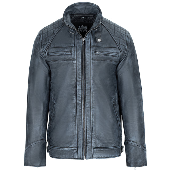 Jaqueta de couro masculina Skimo em denim
