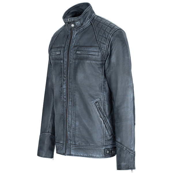Jaqueta de couro masculina Skimo em denim
