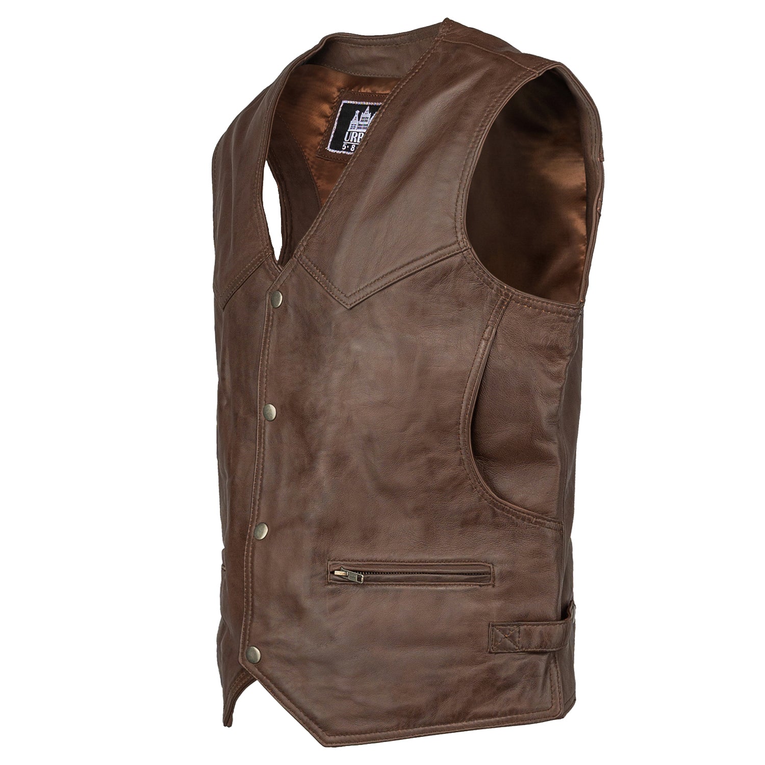 Gilet in pelle Billy da uomo marrone