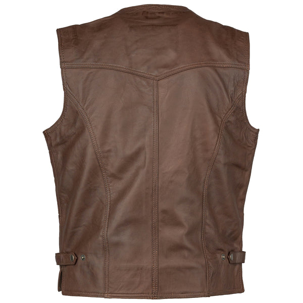 Gilet in pelle Billy da uomo marrone