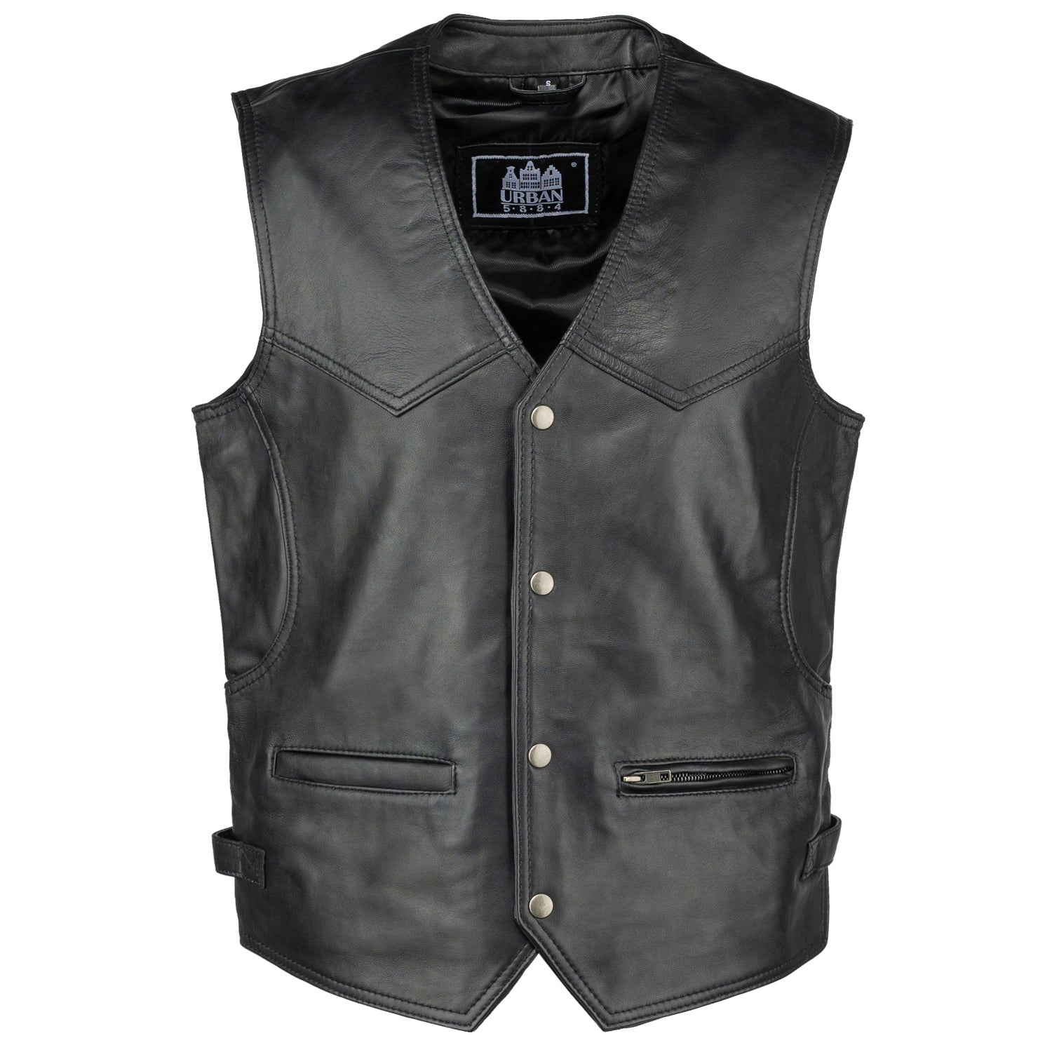 Billy Leren Heren Vest Zwart
