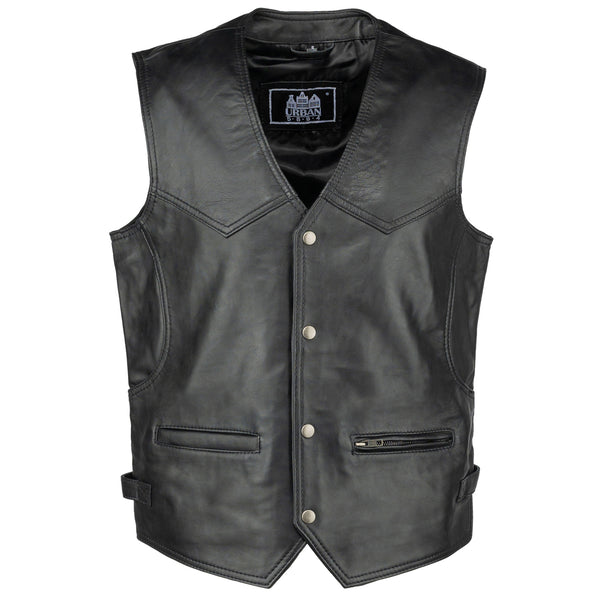 Billy Leren Heren Vest Zwart