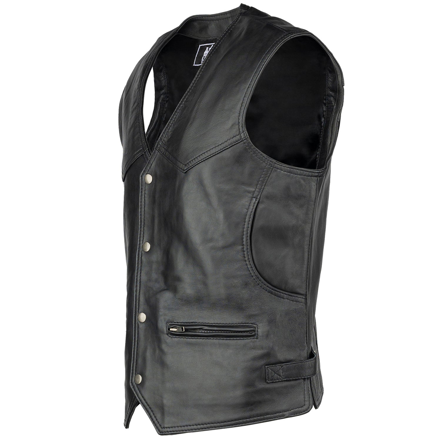 Billy Leren Heren Vest Zwart