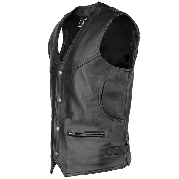 Billy Leren Heren Vest Zwart