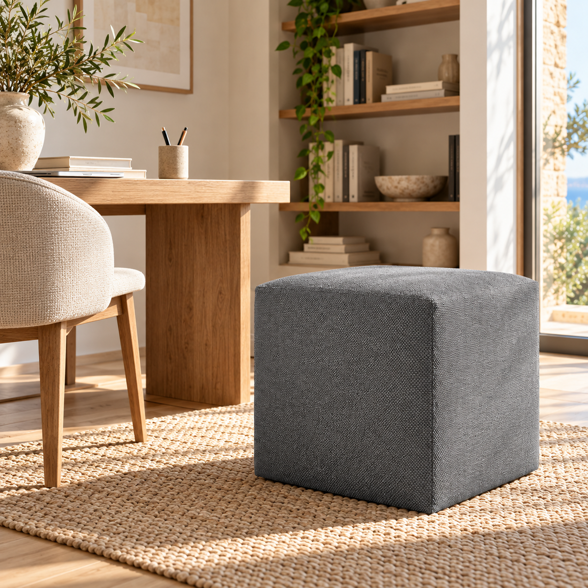 DADO TEX 35, Cotton Footstool with Zip 35x35 h35