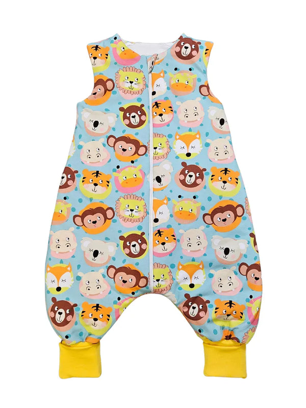 Thick Cotton Sleeping Bag with Legs and Filling - Jungle Baby Animals