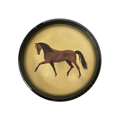 Shiny Brass Horse Tray
