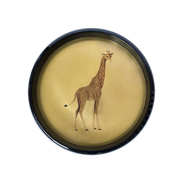 Glossy Brass Giraffe Tray