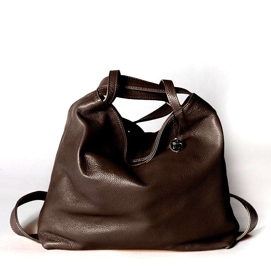 VENICE - Brown Dollar Leather Backpack/Bag