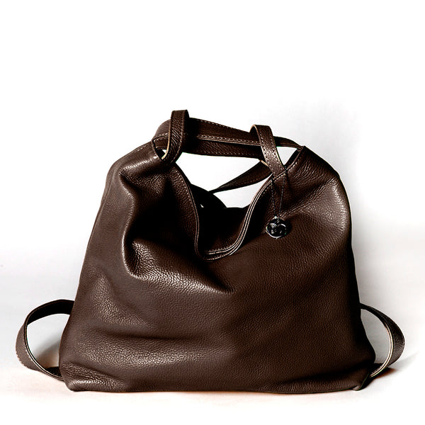 VENICE - Brown Dollar Leather Backpack/Bag