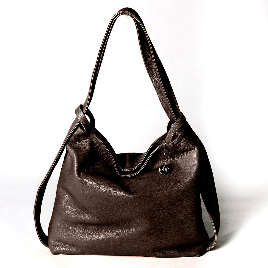 VENICE - Brown Dollar Leather Backpack/Bag