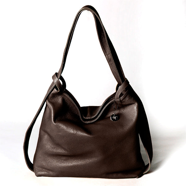 VENICE - Brown Dollar Leather Backpack/Bag