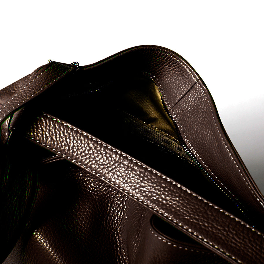 VENICE - Brown Dollar Leather Backpack/Bag
