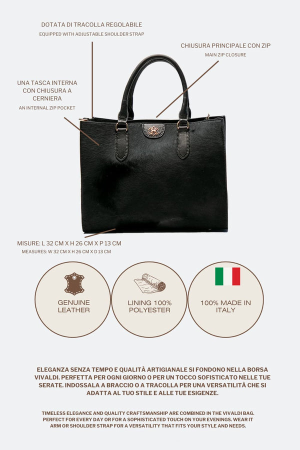Borsa Vivaldi Glam 100% vera pelle Made in Italy - Barone Firenze