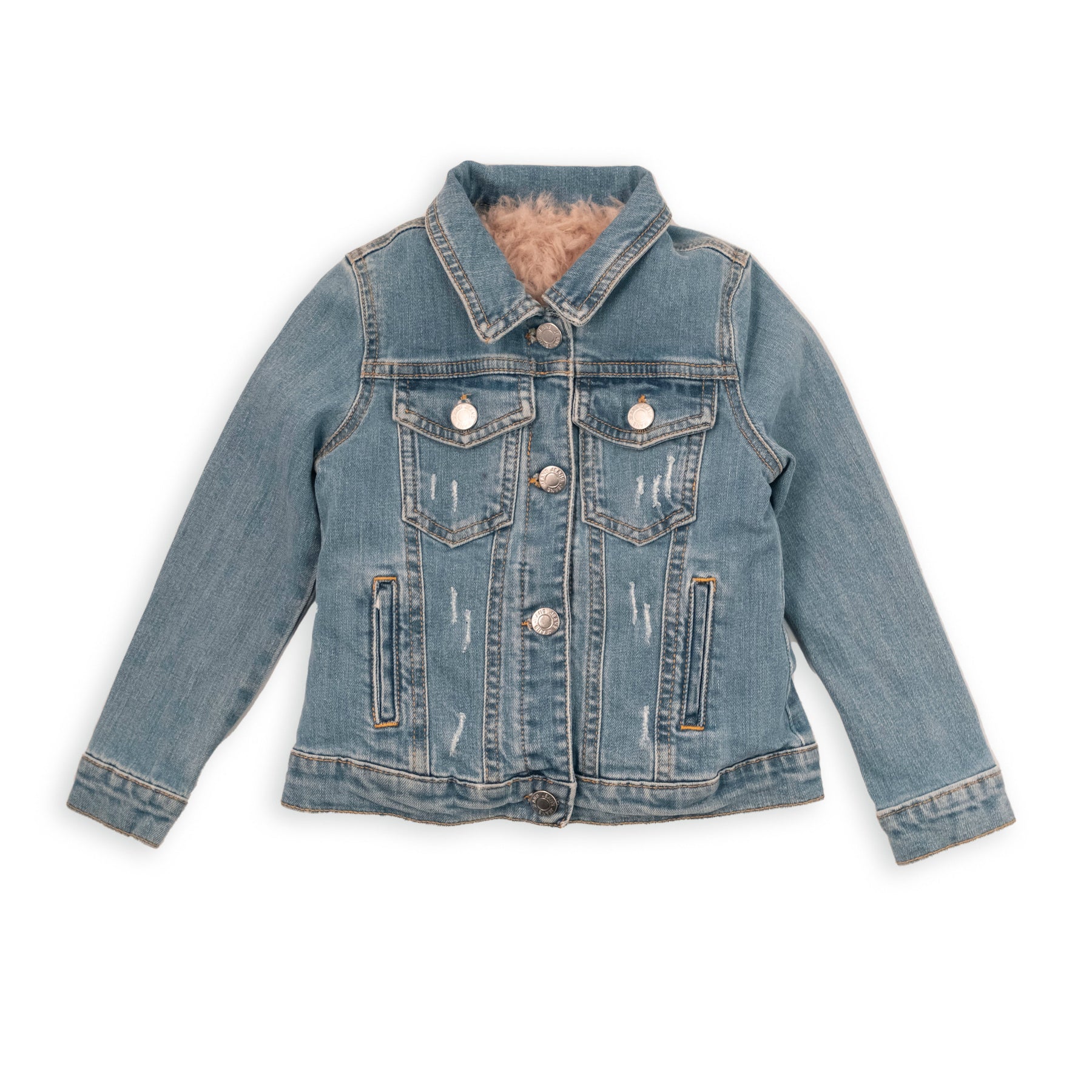 DENIM JACKET WITH FAUX FUR LINING