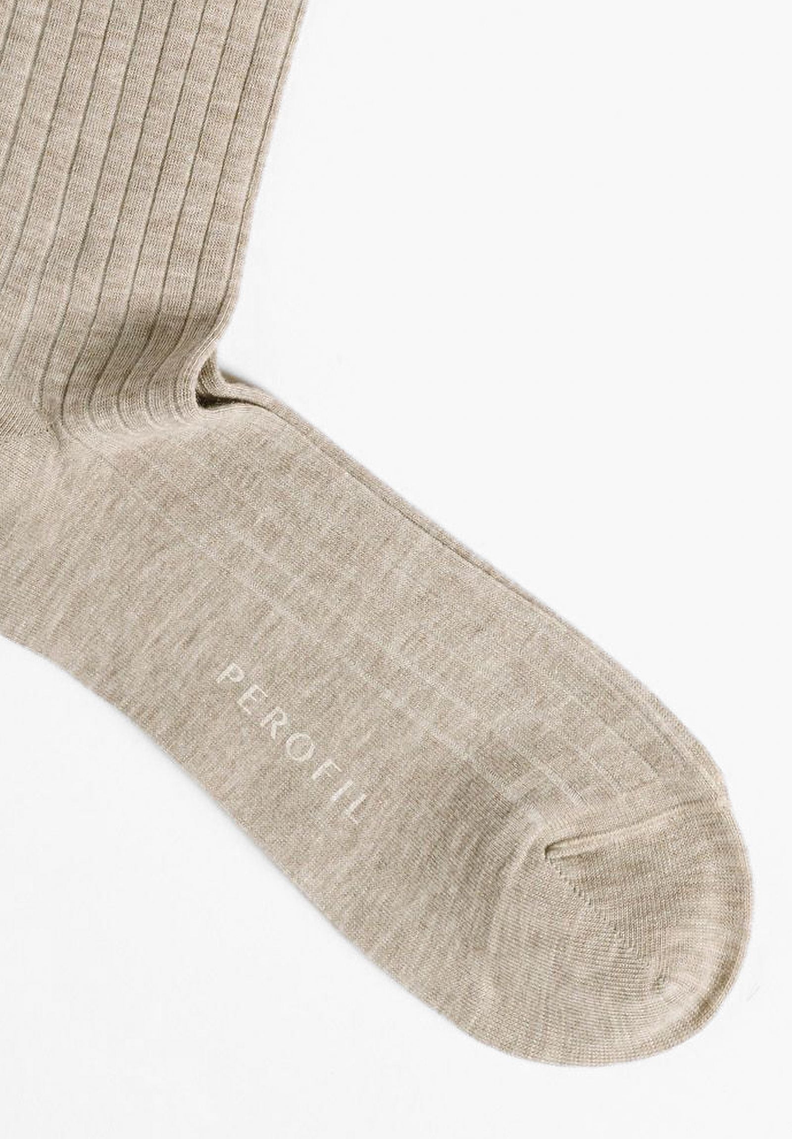 Light cashmere ribbed sock