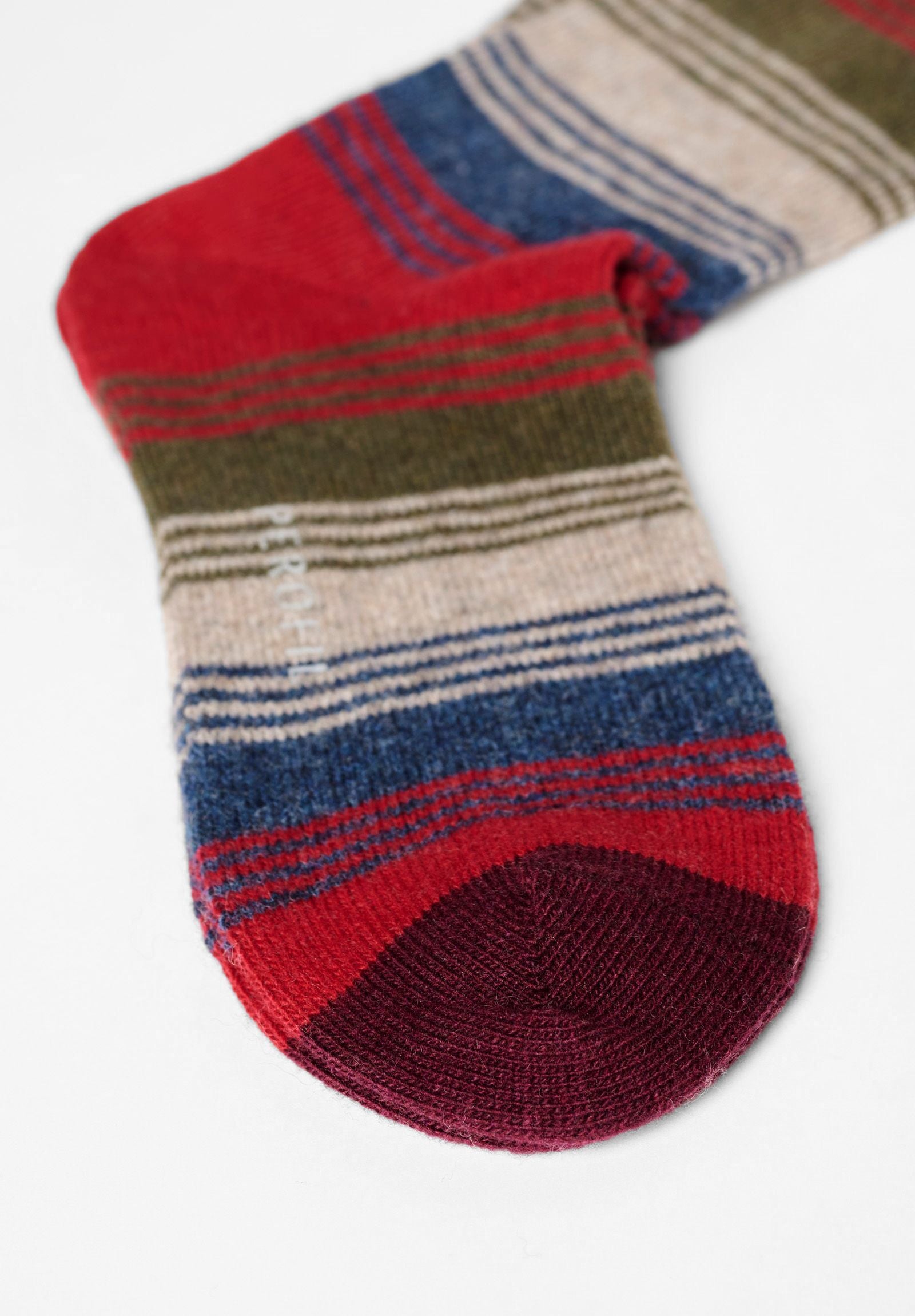 Dark striped cashmere sock