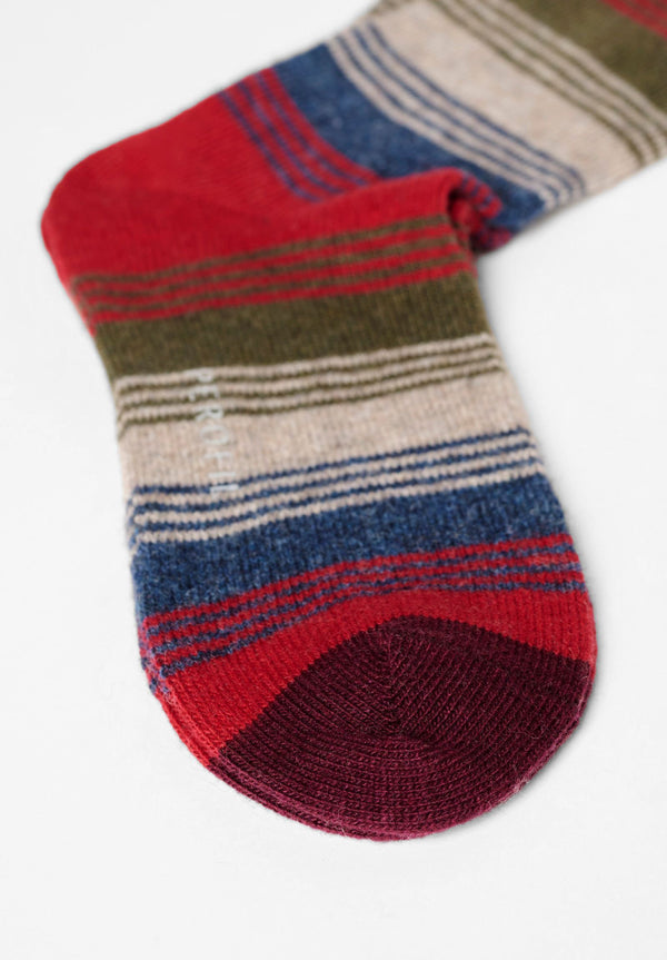 Dark striped cashmere sock