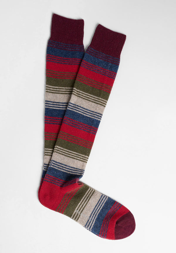 Dark striped cashmere sock