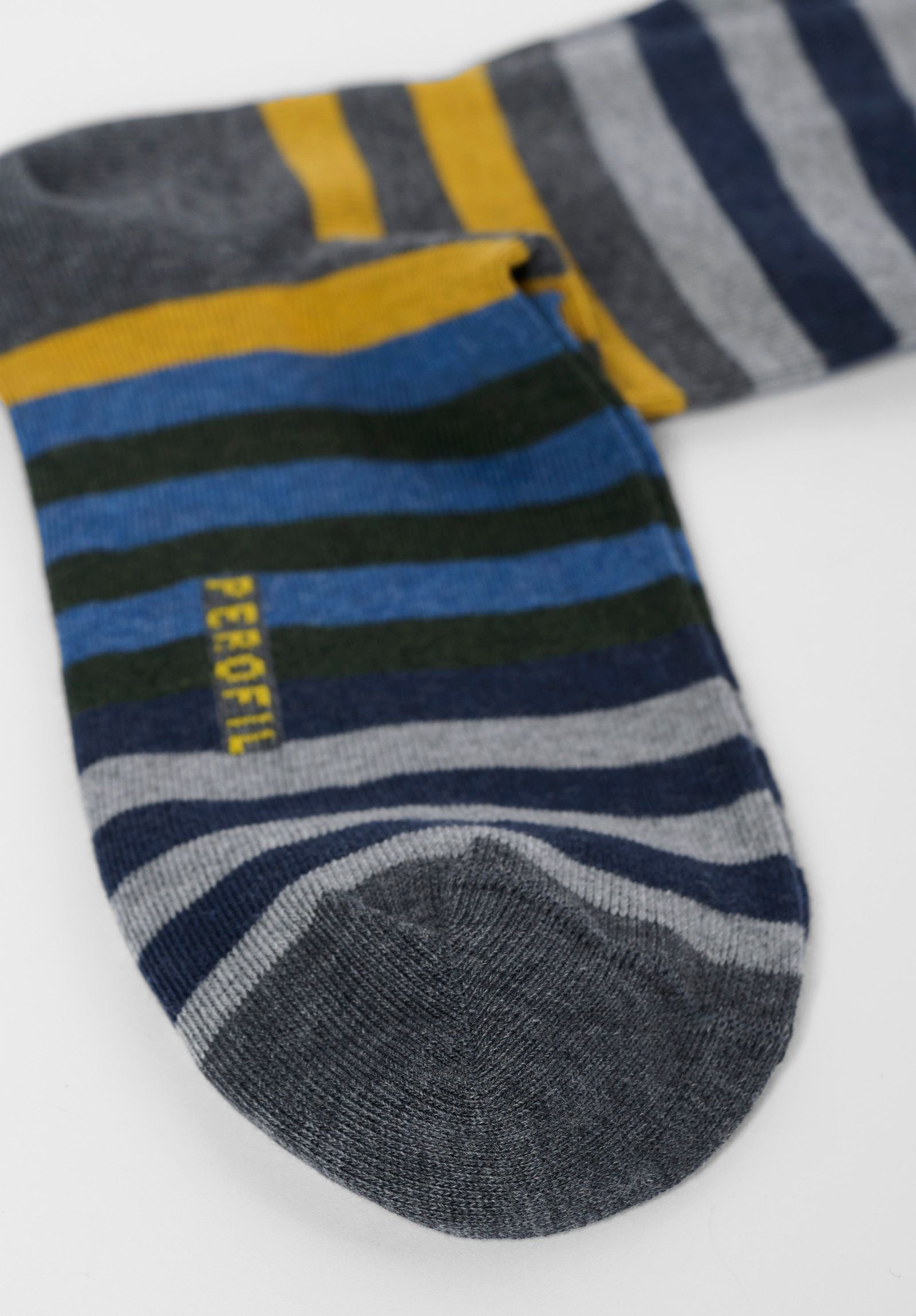 Long gray striped sock
