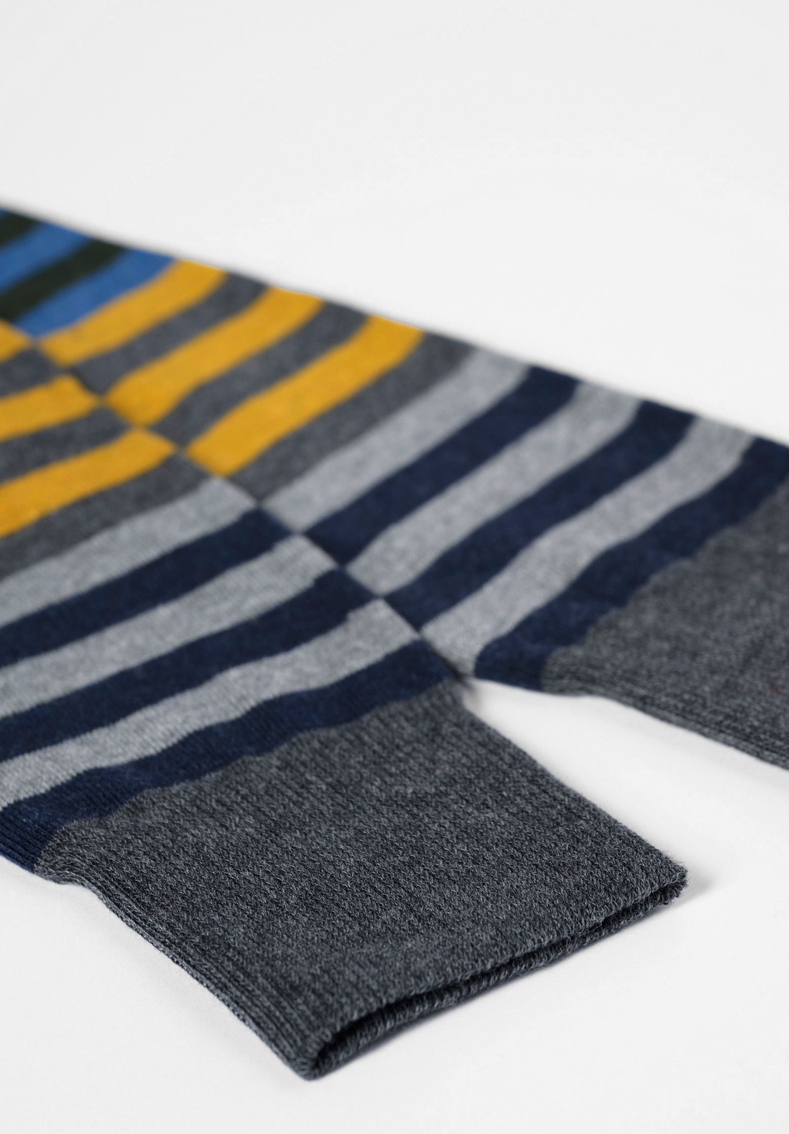 Long gray striped sock