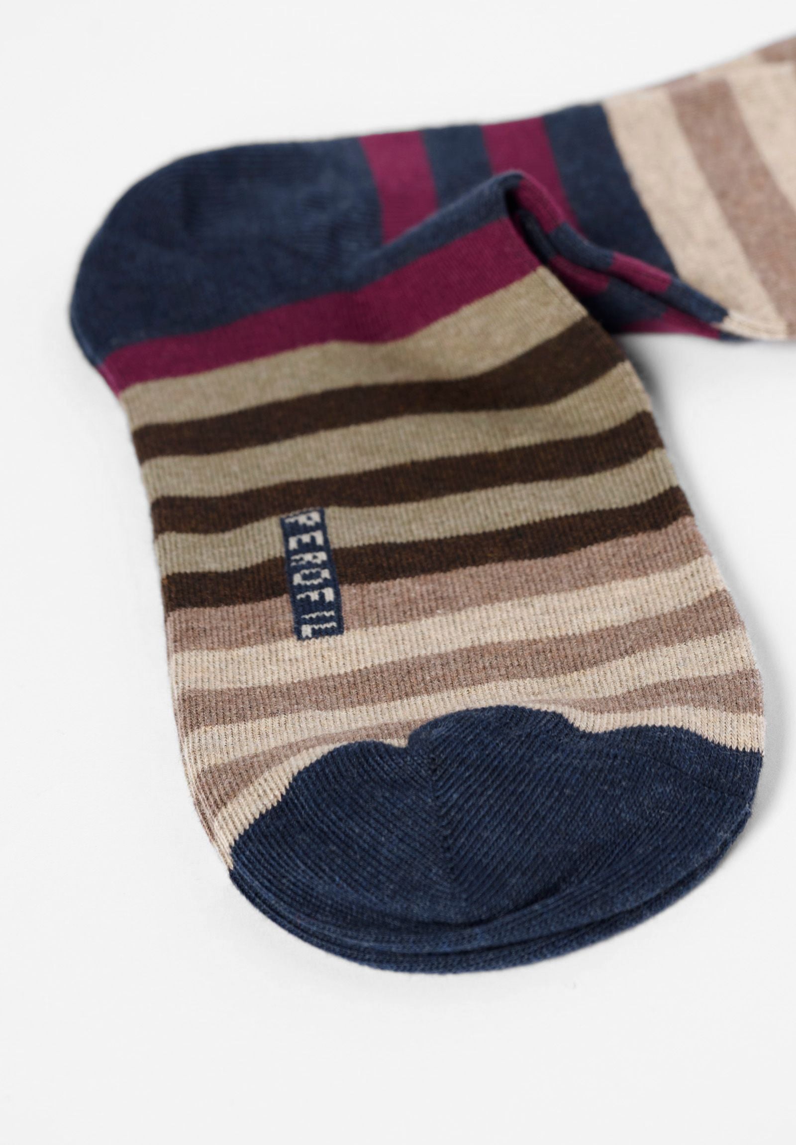 Chaussette longue rayée bleue