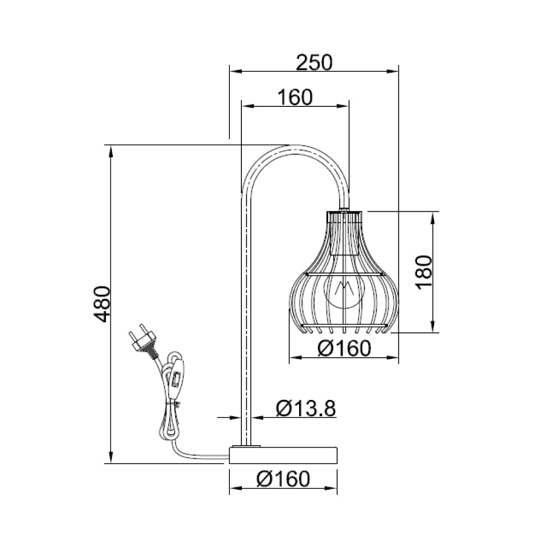Elegante Designer-Tischlampe Cipolle – Schwarze Metalllampe für modernes Wohnen & stilvolle Dekoration.
