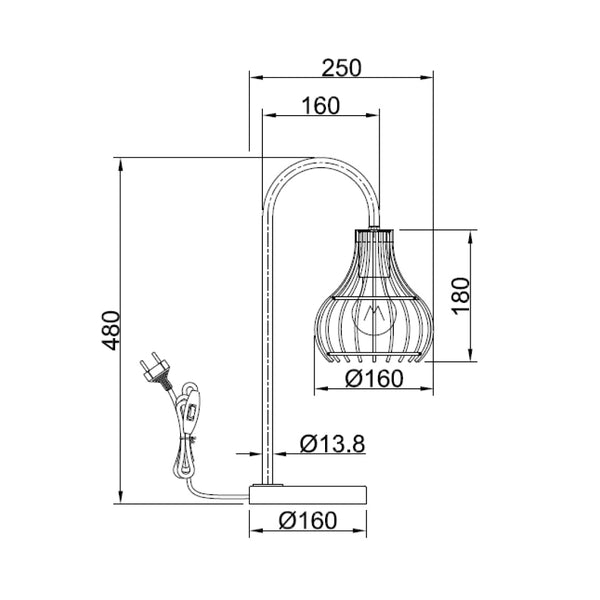 Elegante Designer-Tischlampe Cipolle – Schwarze Metalllampe für modernes Wohnen & stilvolle Dekoration.