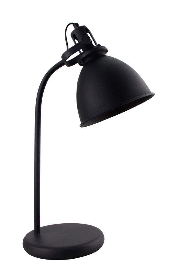 Leselampe und Beistelltischlampe aus Metall, matte schwarze Oberfläche