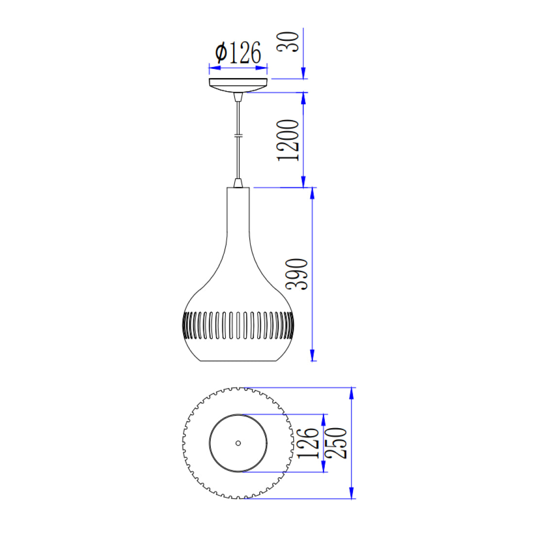 Diverse Canna Hanglamp – 1-lamp – Ø25 cm – Zwart – Modern & Industrieel